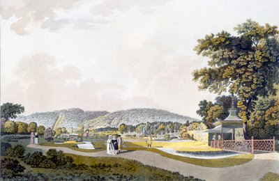 Ansicht des Parks in Neu-Waldeg, Dornbach, Wien, 1792 von Laurenz Janscha